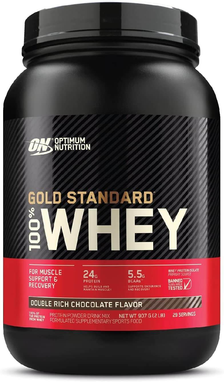 チョコ味で美味しい、飲みやすいオススメのプロテイン「Gold Standard 100% ホエイ ダブルリッチチョコレート」